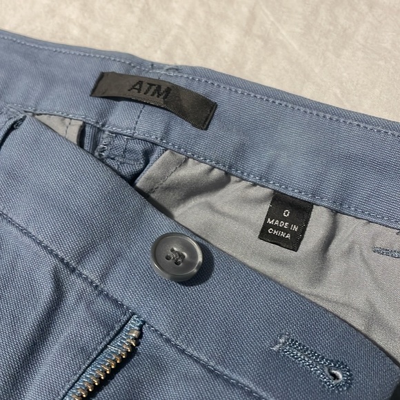 ATM Blue Cropped Cotton-Blend Twill Wide-Leg Pants Size 0 - Picture 6 of 7